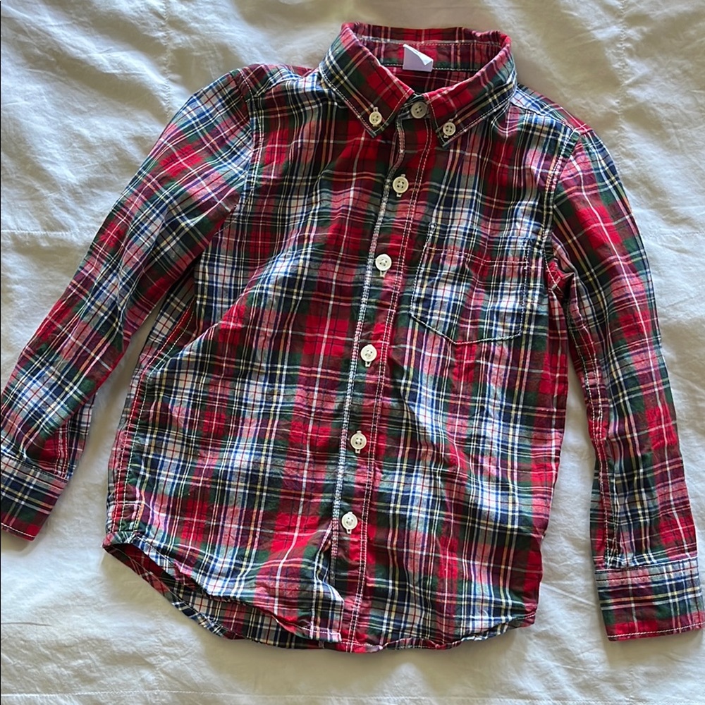 Baby Gap 100% Cotton Plaid Kids Shirt - Red and Blue